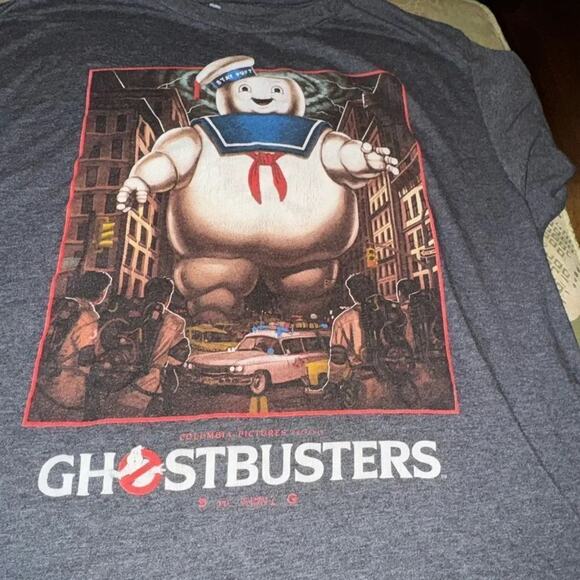 Ghostbusters Gray Short Sleeve T-Shirt Stay-Puft Marshmallow Man, Size Large - Picture 10 of 10